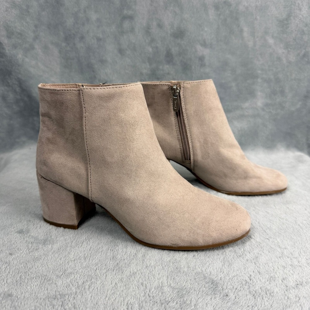 Circus by Sam Edelman Womens 6.5 Tan Suede Ankle Boots Block Heel Office Siren